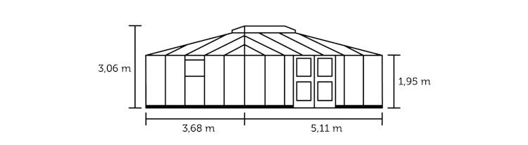 Juliana Gewächshaus Grand Oase SET inkl. Fundamentrahmen - 18,8 m²
