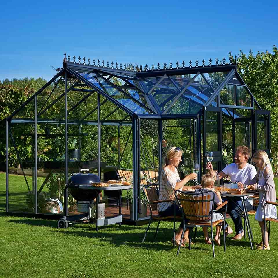 Juliana Gewächshaus Orangerie Set - 15,1 m² inkl. Fundamentrahmen 