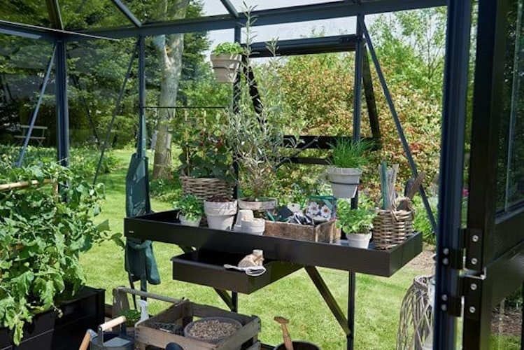 Juliana Alutisch integriert mit Schubade, schwarz, 3 Sektionen